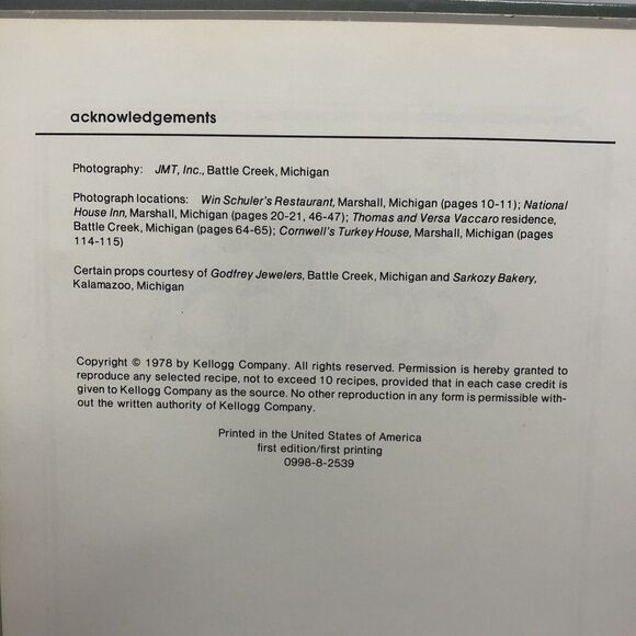 The Kellogg's Cookbook 1978 Vintage Hardcover Spiral Recipes Cereal Bowl Recipes - Picture 5 of 11